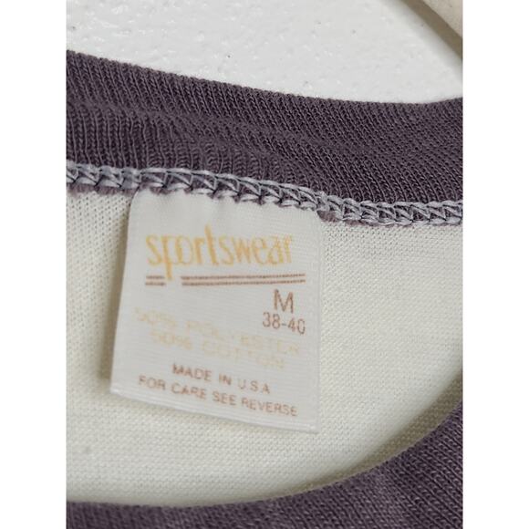 Vintage 70s 80s Ringer Featherfoot Scandia Down Shops Boat Racing Sportswear Med - Picture 8 of 9